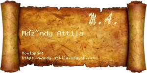 Mándy Attila névjegykártya