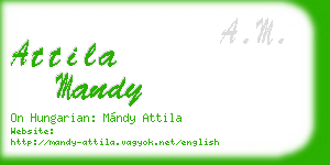attila mandy business card