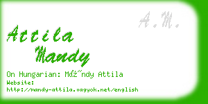 attila mandy business card